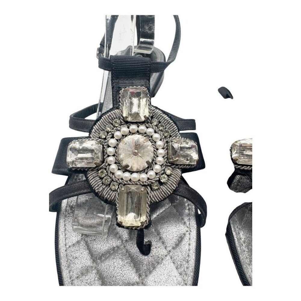Chanel SS2006 Karl Lagerfeld Sandals T-Strap Byzantine Cross EU 37.5 - Picture 3 of 9